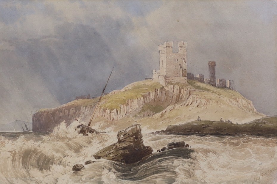 Anthony Vandyke Copley-Fielding (1787-1855), watercolour, 'Dunstanburgh Castle', signed, 17 x 25cm
